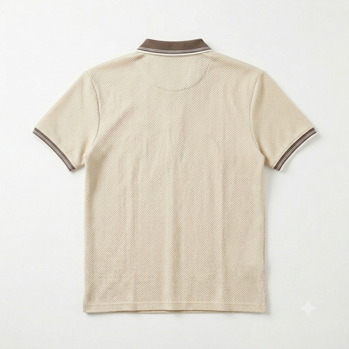 CACTUS MAN BEIGE AND BROWN POLO T-SHIRT