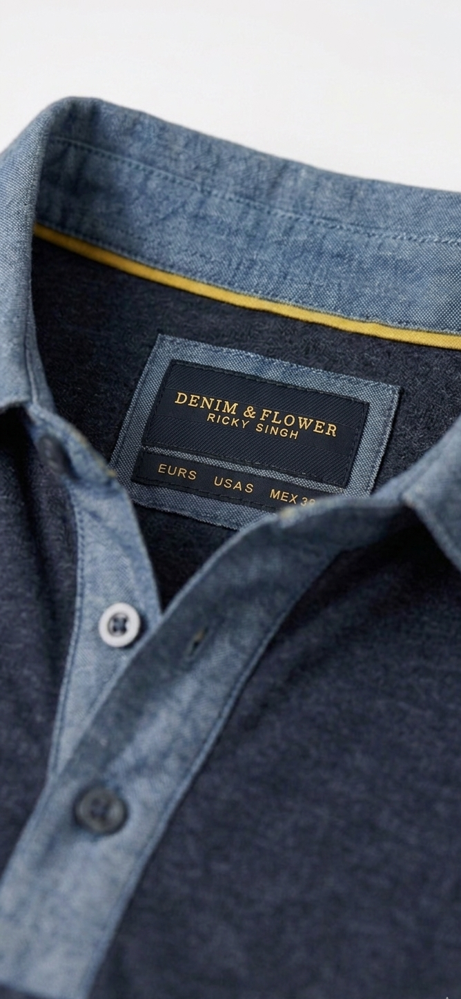 Denim & Flowers Men Navy Blue T-Shirt
