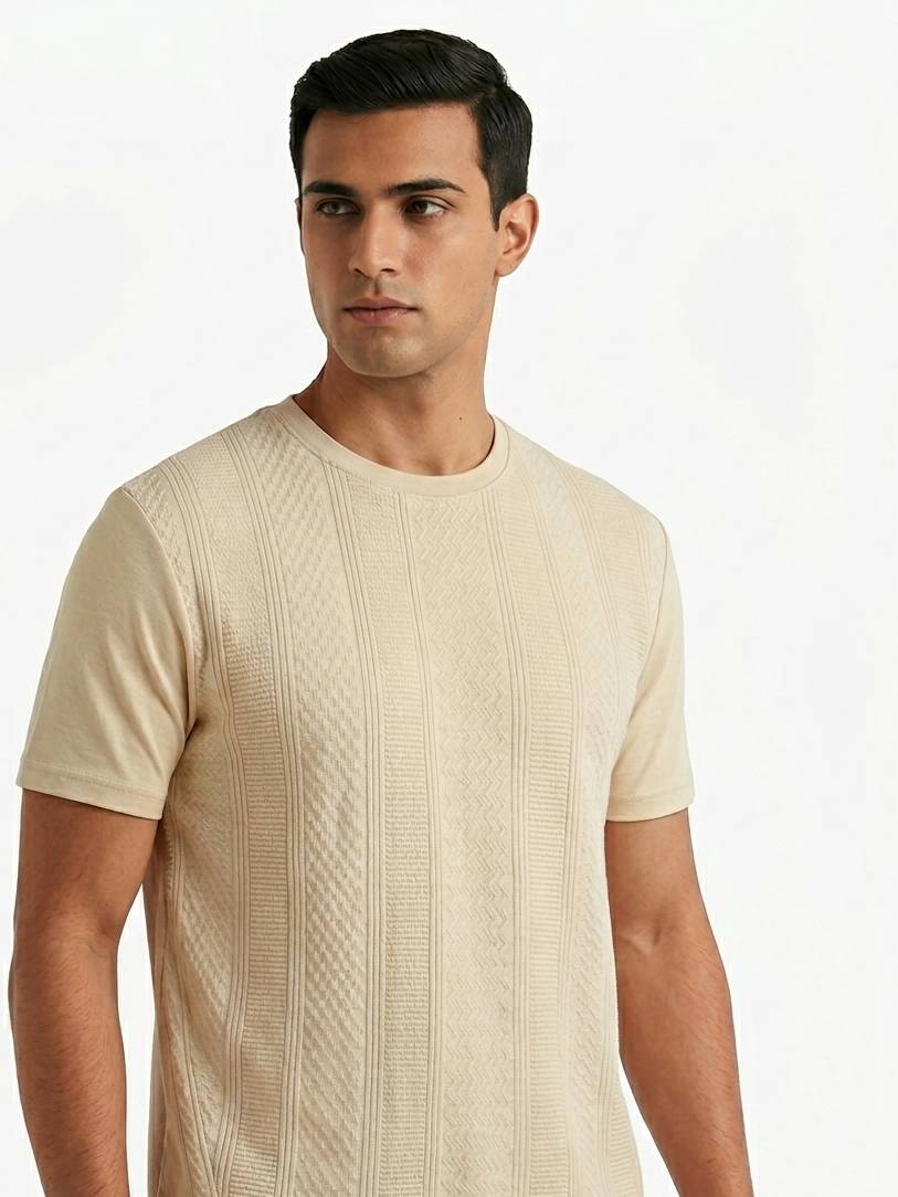 Denim & Flowers Beige Mens Shirt