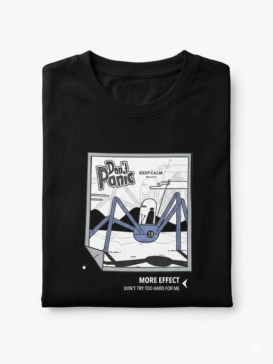 ACHIVER BLACK DONT PANIC T-SHIRT MEN