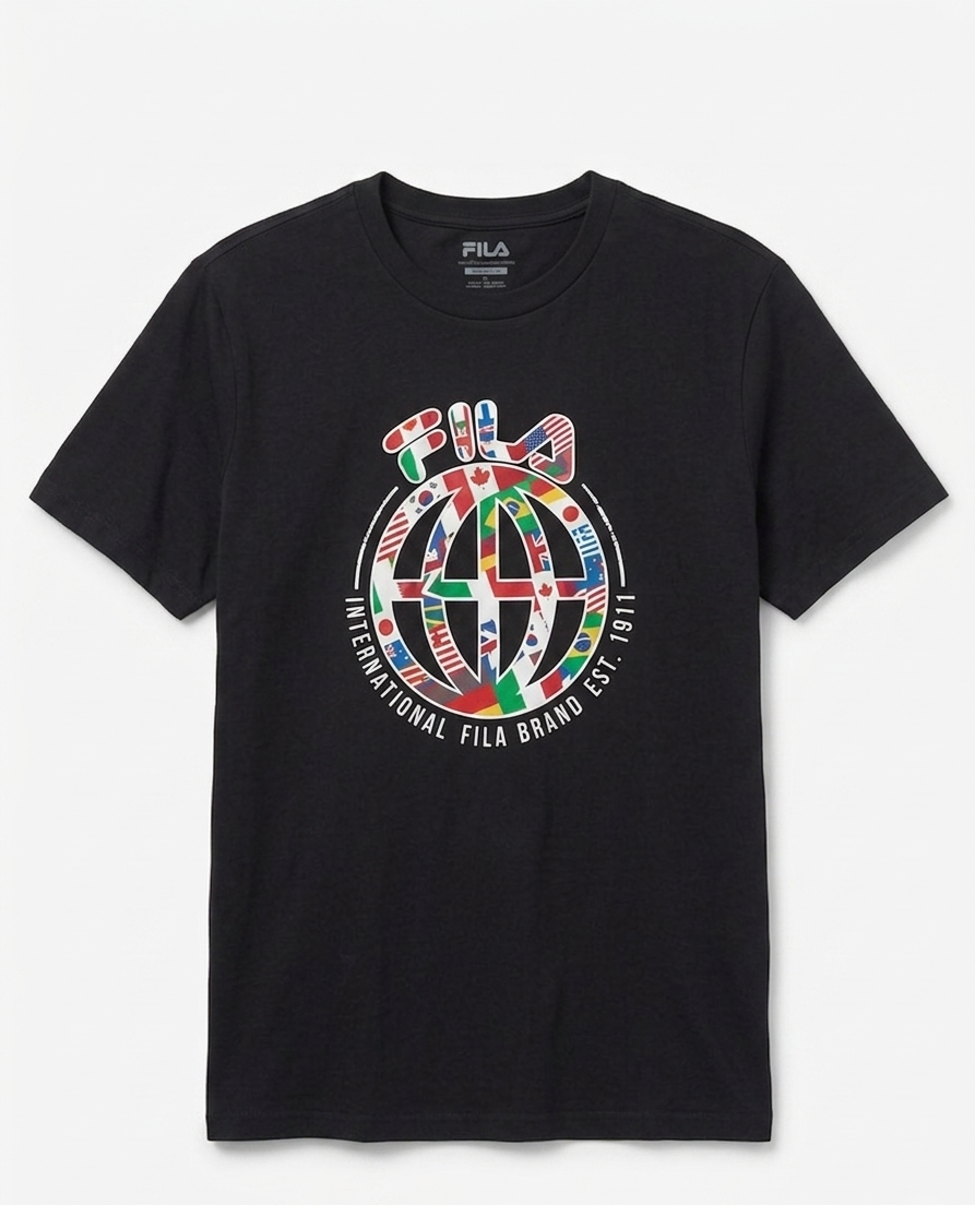 FILA BLACK "INTERNATIONAL FILA BRAND EST.1911" T-SHIRT MEN