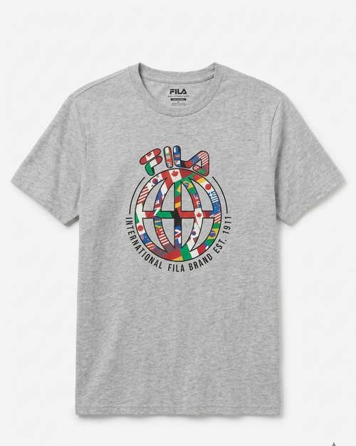 FILA BLACK "INTERNATIONAL FILA BRAND EST.1911" T-SHIRT MEN   (Lm21c543-221)