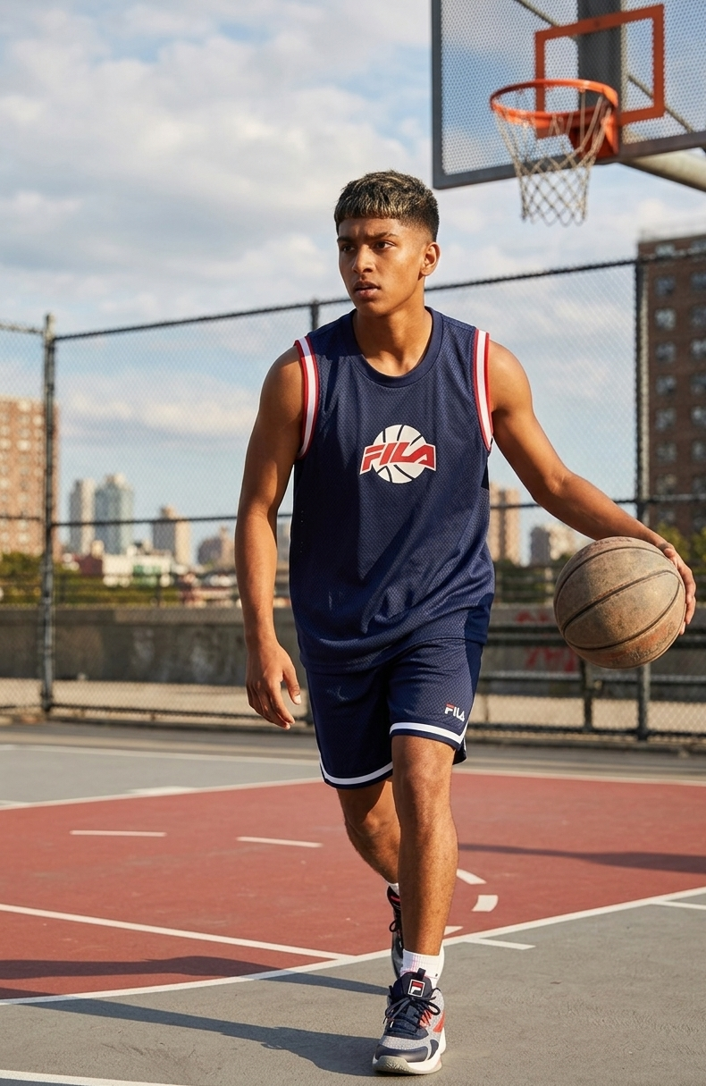 FILA NAVY BASKETBALL SHIRT FOR MEN (lm23c617-410)