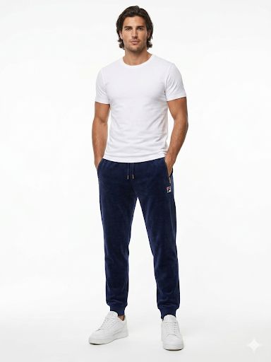 FILA NAVY TEXTURED SWEATPANTS FOR MEN (f22mh029-410)