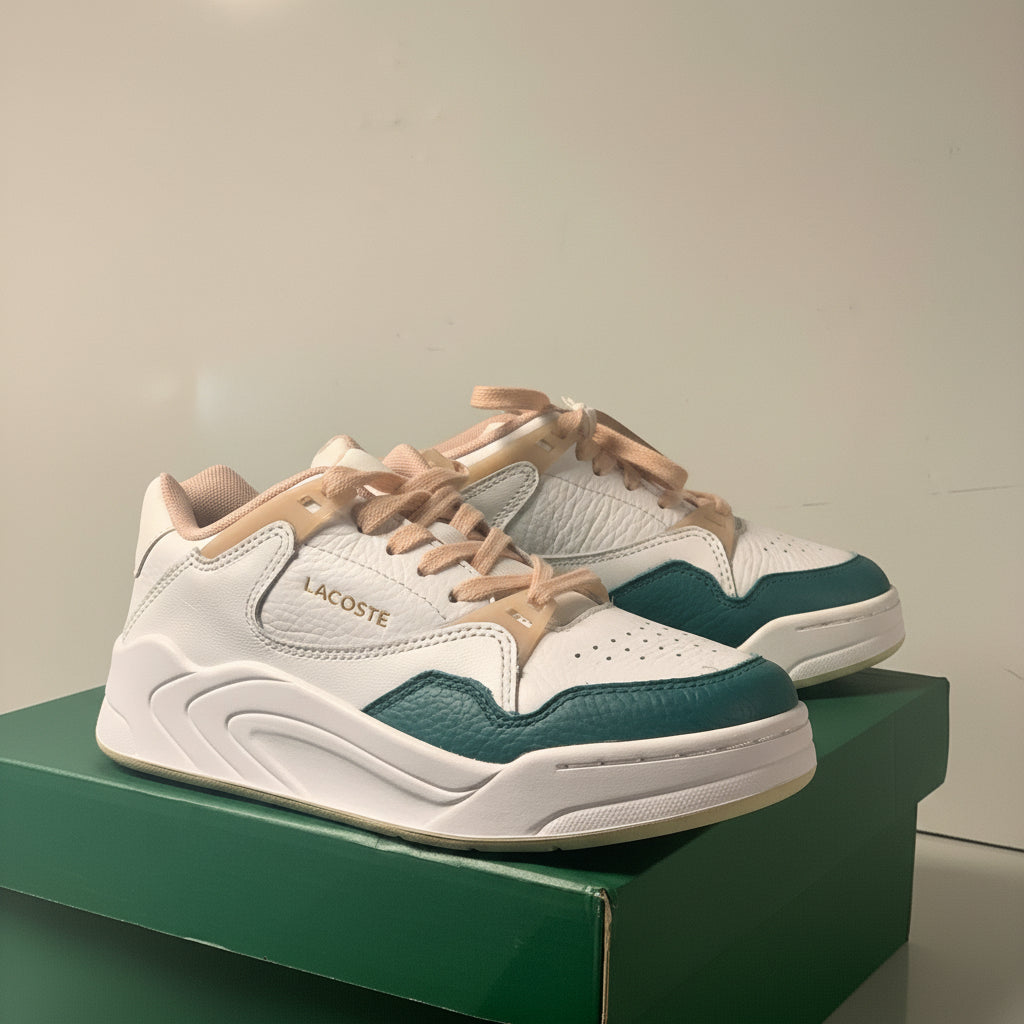 Lacoste Court Slam 120 2 – White & Natural Leather Sneakers
