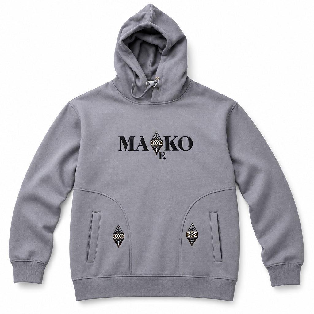 Momento "MARKO" Embroidered Hoodie – Grey