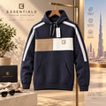 MOMENTO Color Block Hoodie – Navy & Beige