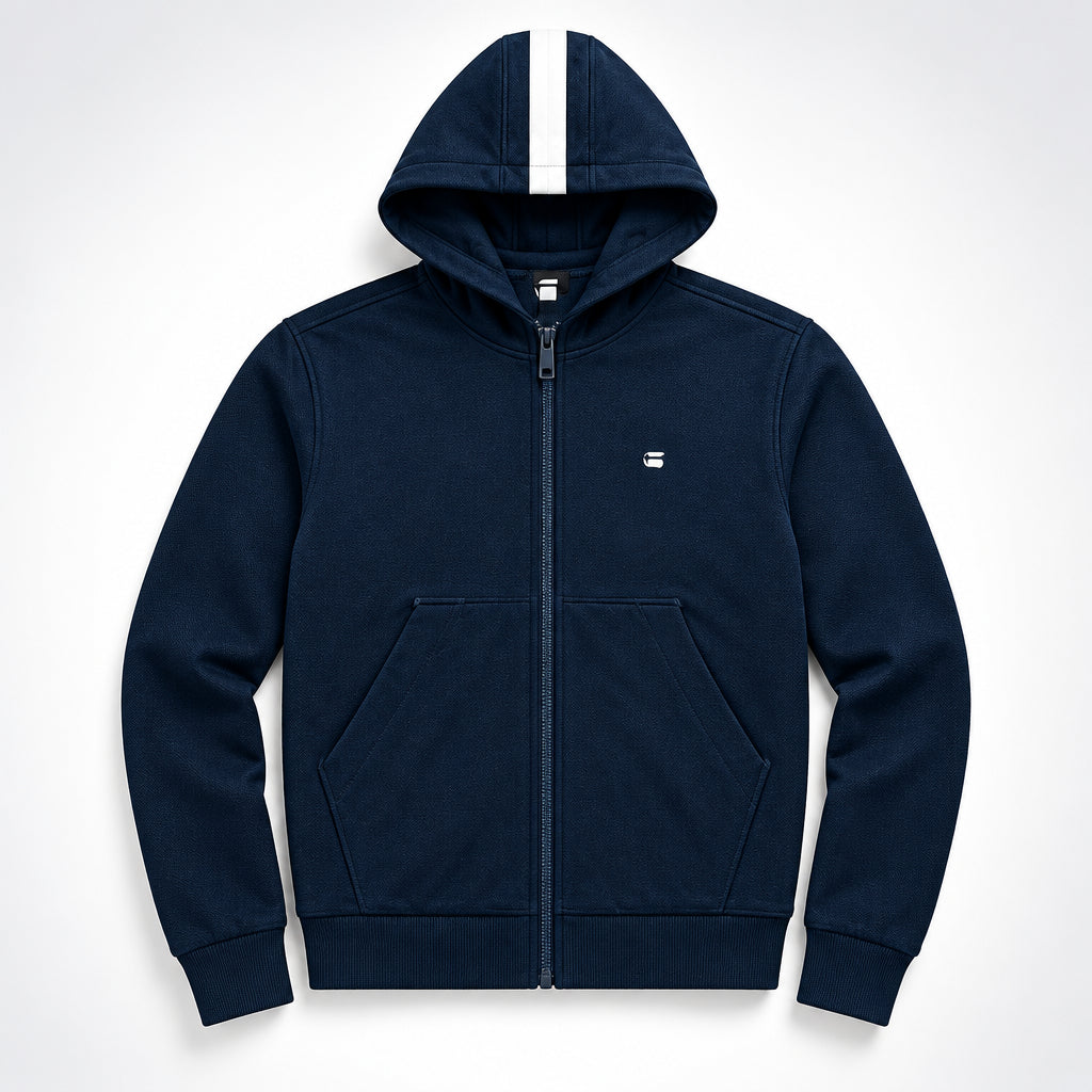 G-Star RAW Premium Core Hooded Zip Sweater – Dark Blue