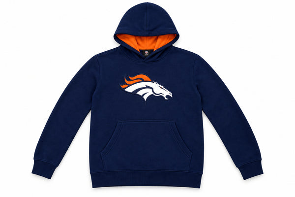 Denver Broncos NFL Logo Pullover Hoodie – Navy & Orange