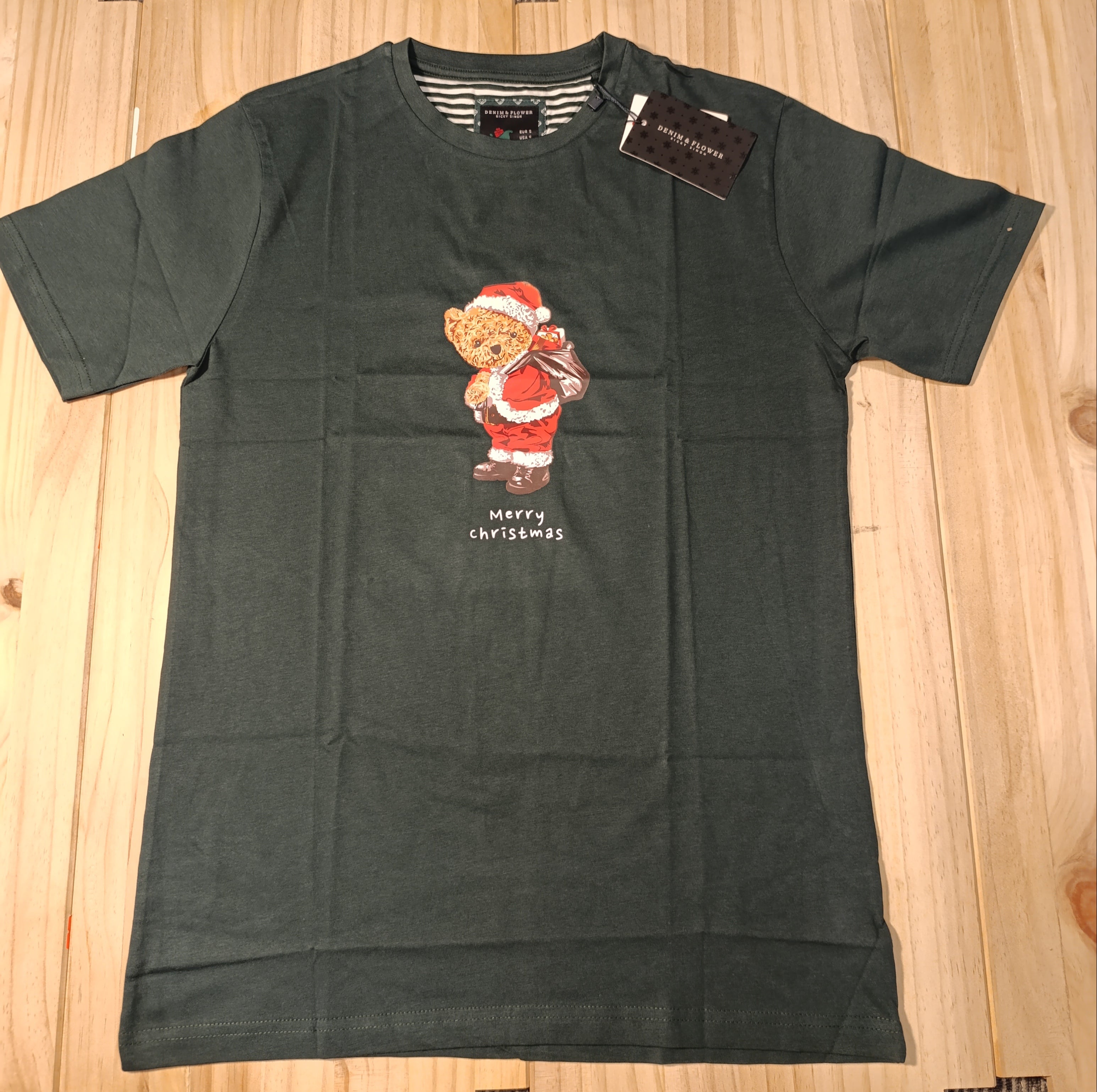 Denim Flowers Ricky Singh T-shirt Style CKPS Merry Christmas
