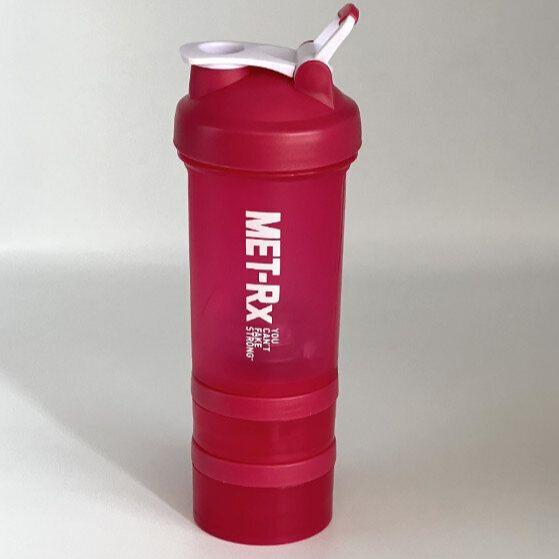 MET-RX Three Layer Sports Protein Red Powder Shaker