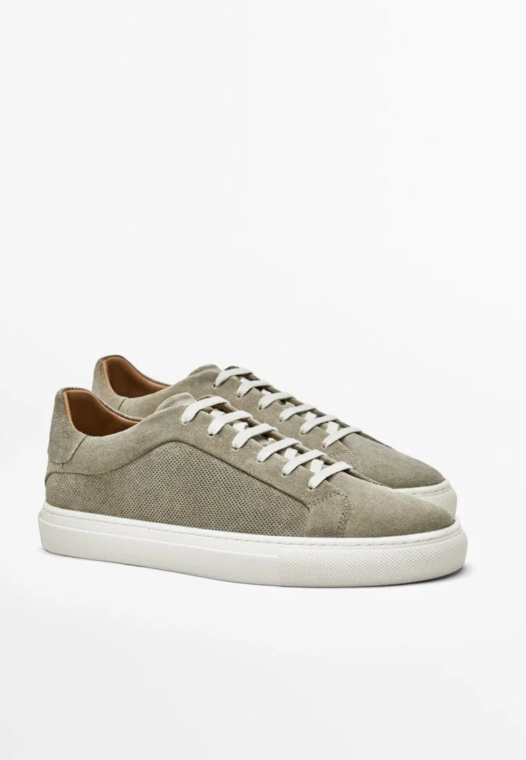 Massimo Dutti 'Olive Green' Sneakers - White Laces