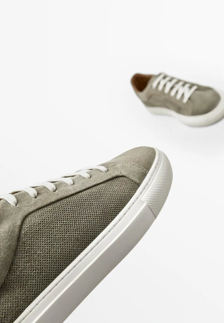 Massimo Dutti 'Olive Green' Sneakers - White Laces