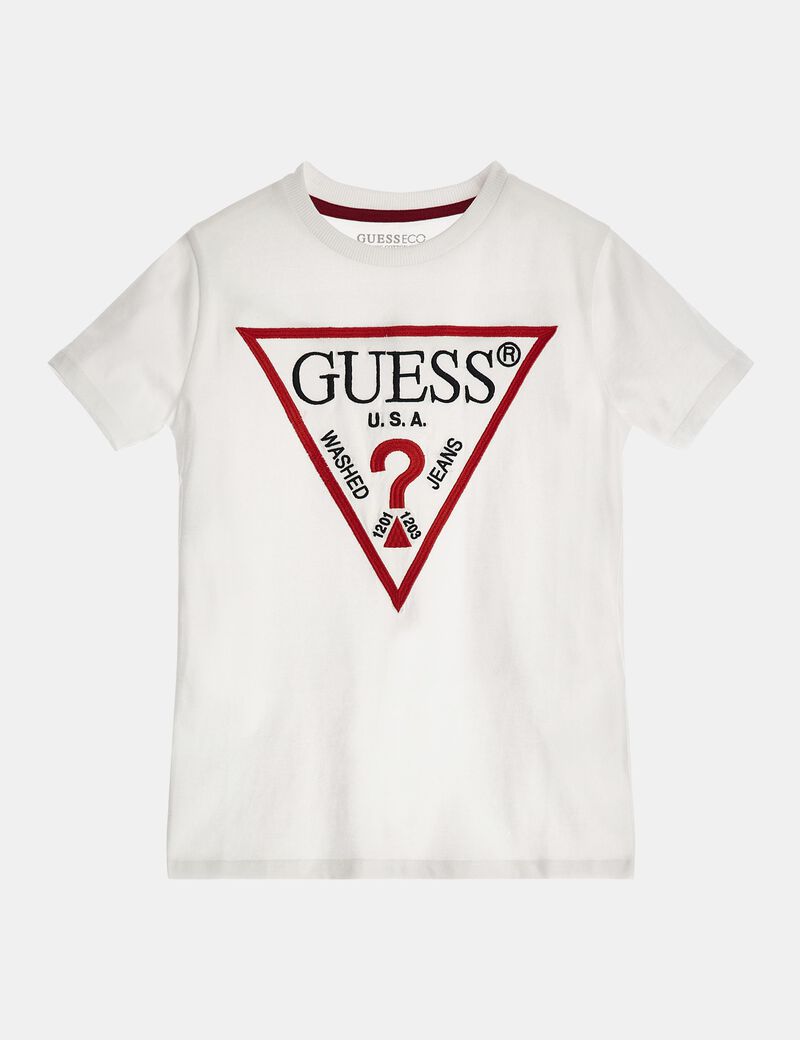 GUESS Triangle Logo T-Shirt White color