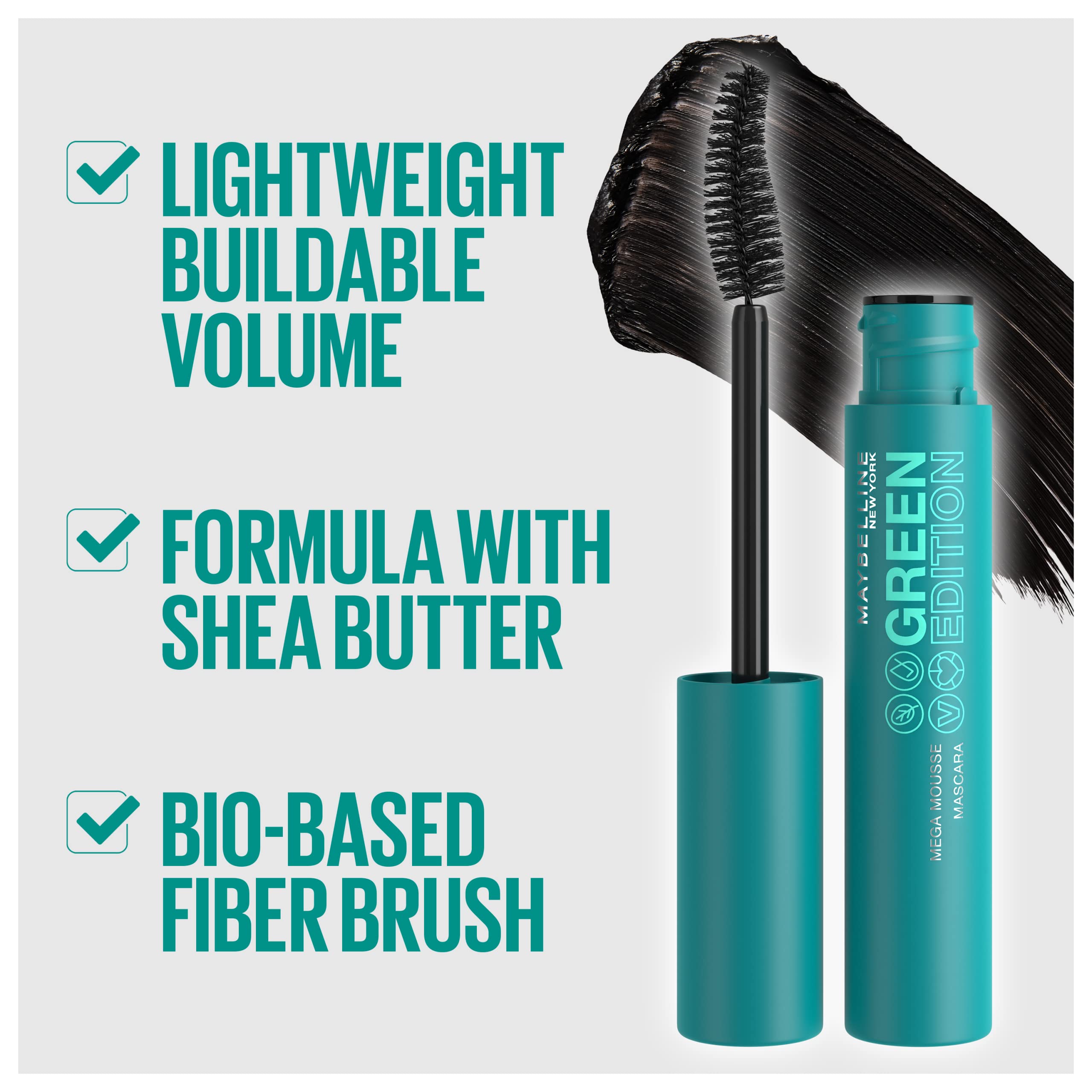 Maybelline Green Edition Mega Mousse Mascara Makeup,