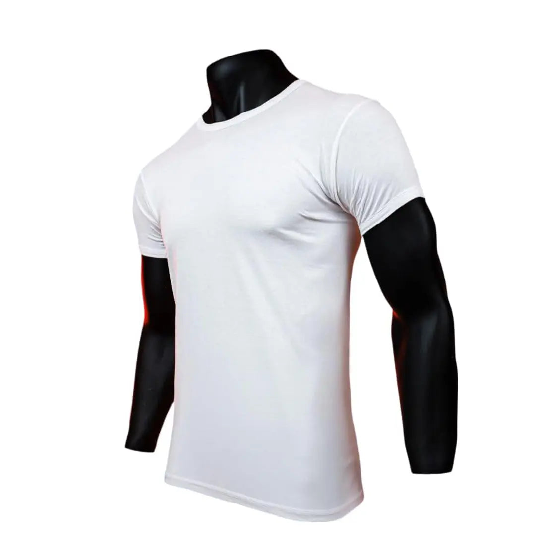 Men’s Crew Neck Undershirt – Soft Cotton Lounge T-Shirt White Color Textelo