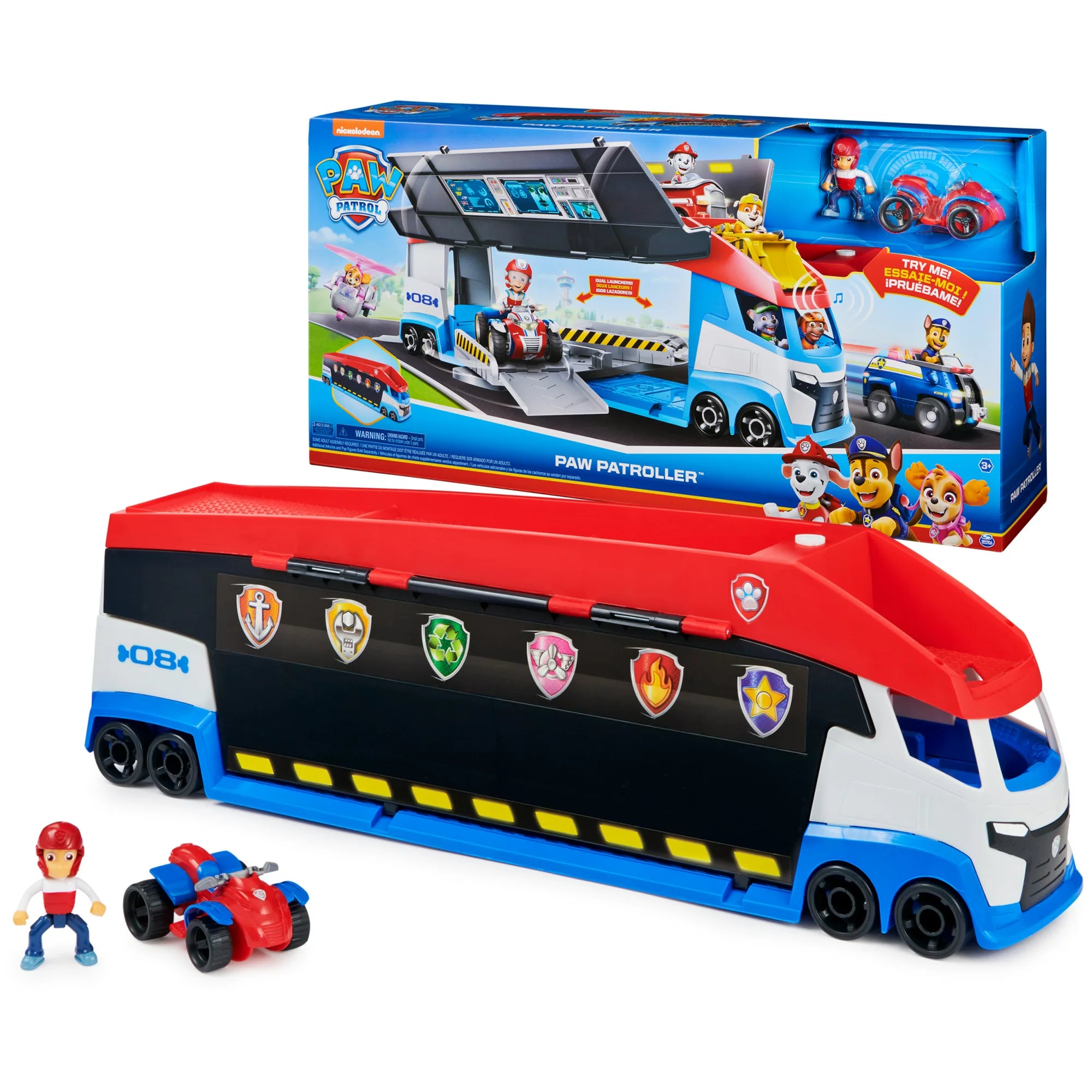 PAW Patroller with Dual Vehicle Launchers, Figure and ATV
