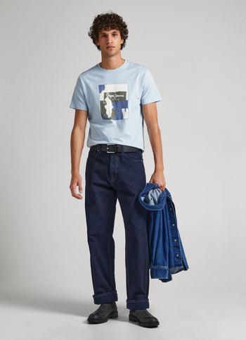 Pepe Jeans PM508942 OldWive Light Blue T-Shirt - Vintage Charm for Men