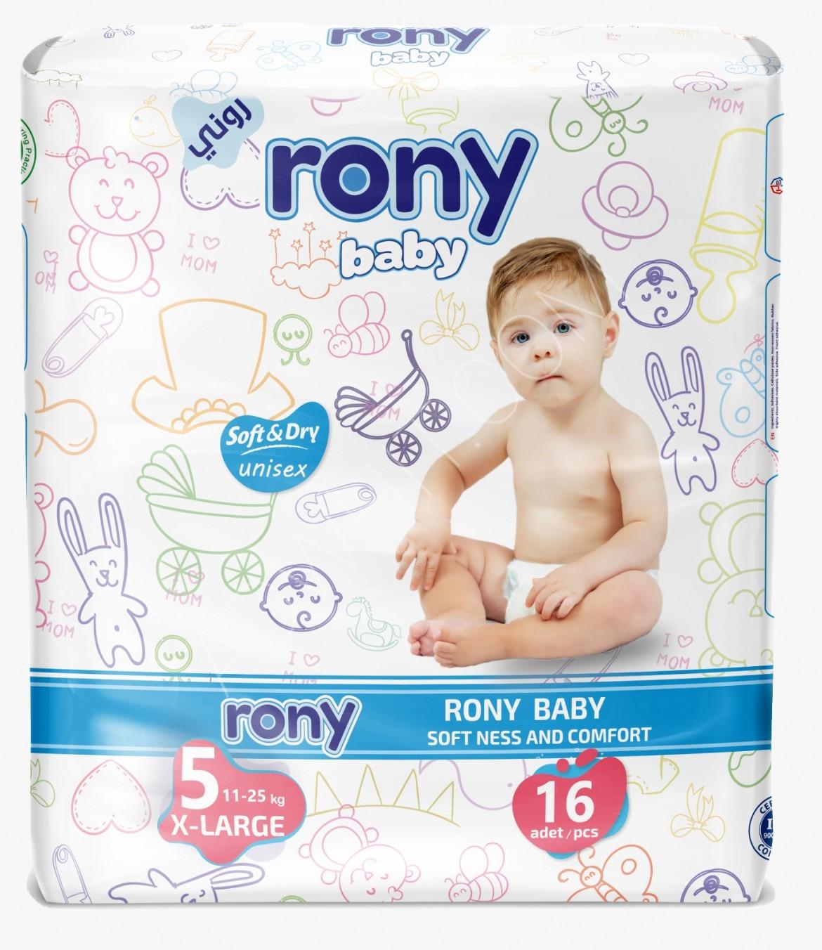 Rony Premium Baby Diapers X-Large 11-25kg 16 PCS