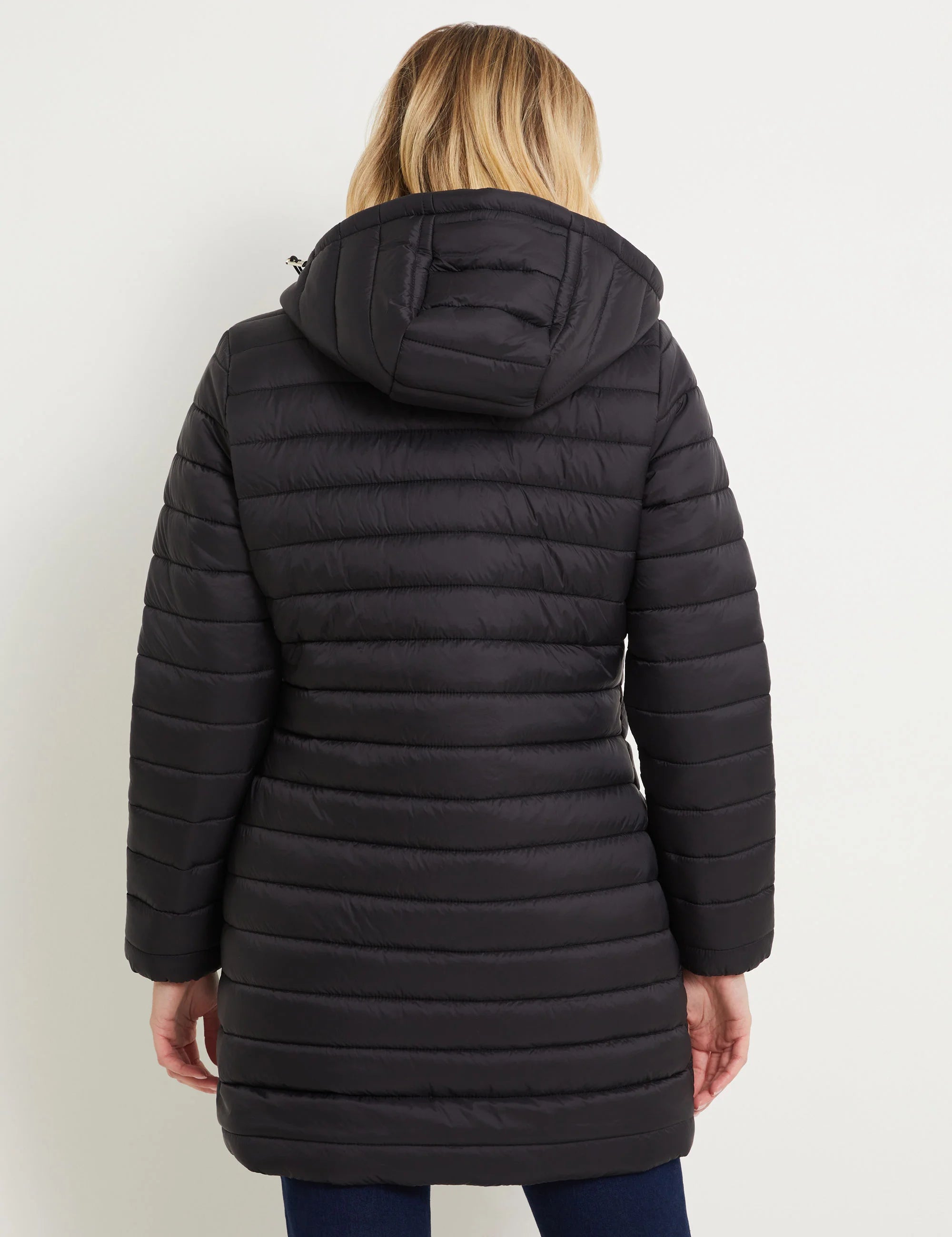 Mystyle Longline Padded Hooded Jacket Black