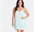 GUESS Women's Tiered Slip Mini Dress in Mint