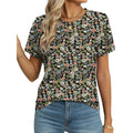 SIZE: 2XL - Rosvigor Blouses for Women Short Sleeve Shirts Casual Dressy Summer Tops with Pleats