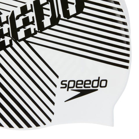 Speedo Junior Slogan Cap Polyester Cap - Black/White