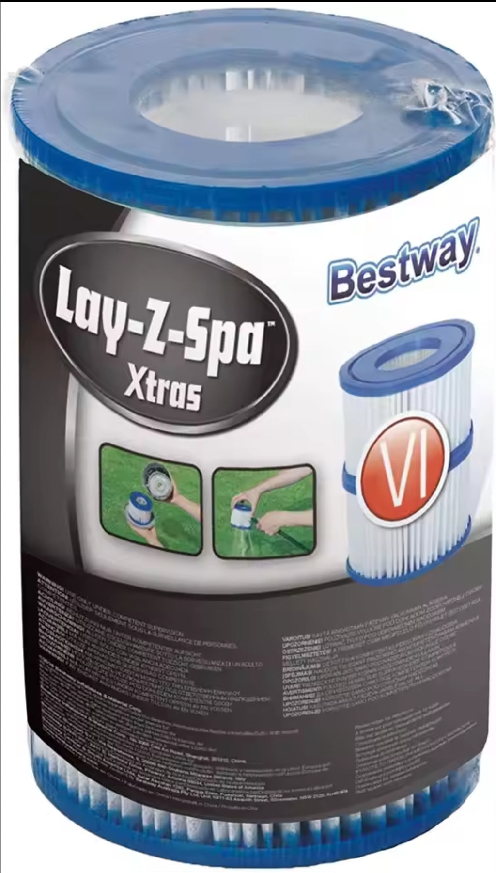 خرطوشة فلتر حوض الاستحمام الساخن Lay-Z-Spa VI القياسية: عبوة مزدوجة واحدة (فلترين)