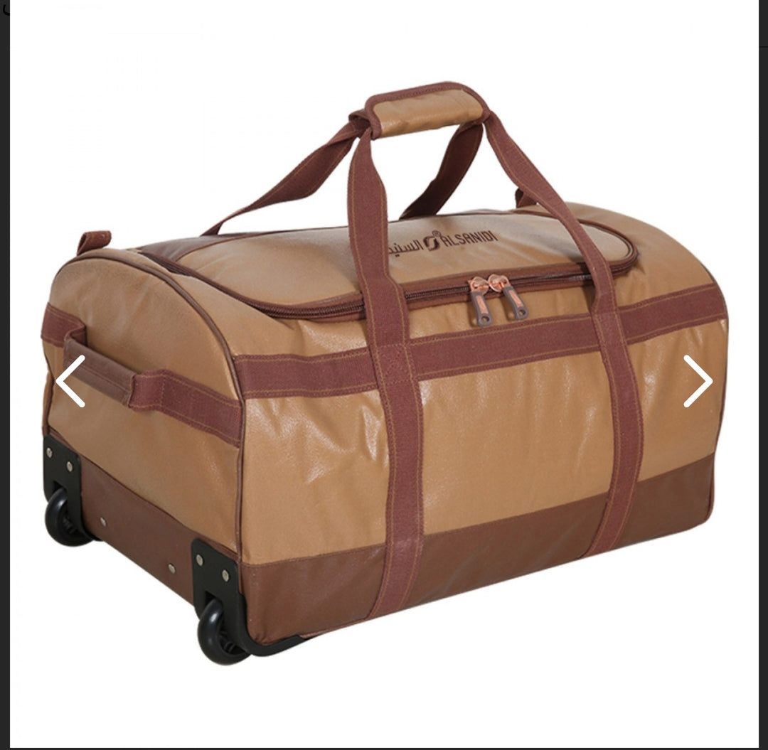ALSANIDI , A travel luggage bag with a large folding handle, PVC lining and Thai fabric