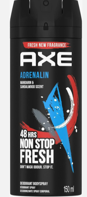 Axe Adrenalin Mandarin and Sandalwood Scent Body Deodorant Spray