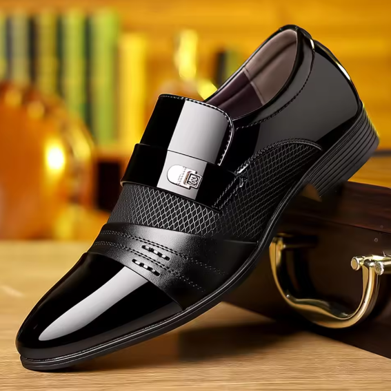 Clarks CitiForm Slip-On Men’s Black Gloss Leather Shoes