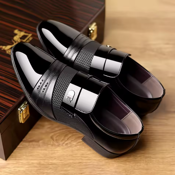 Clarks CitiForm Slip-On Men’s Black Gloss Leather Shoes