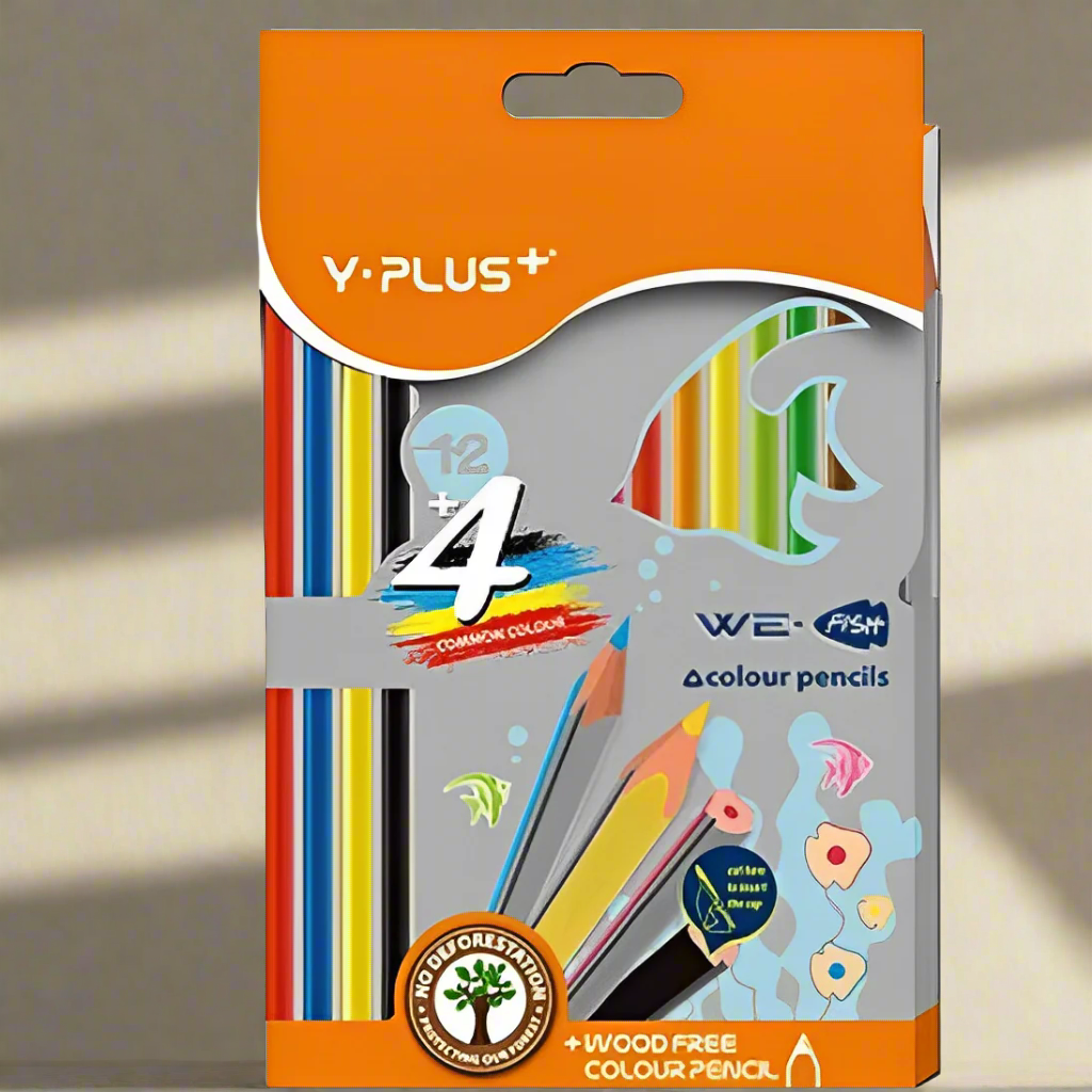 Y-PLUS Colouring Pencils 12's + 4 We Fish