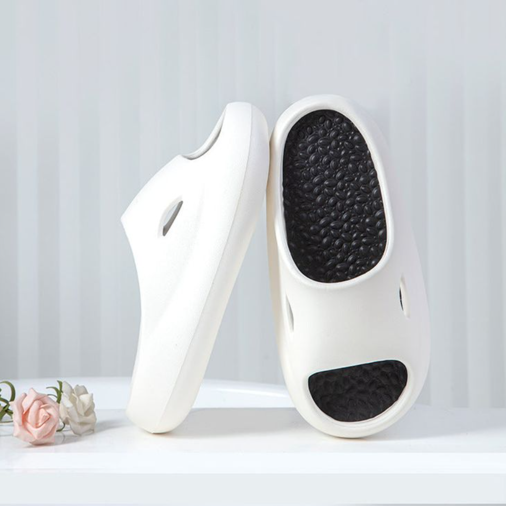 GHAKE White Foot Massage Slippers with Pressure Points on Specific Areas of the Body