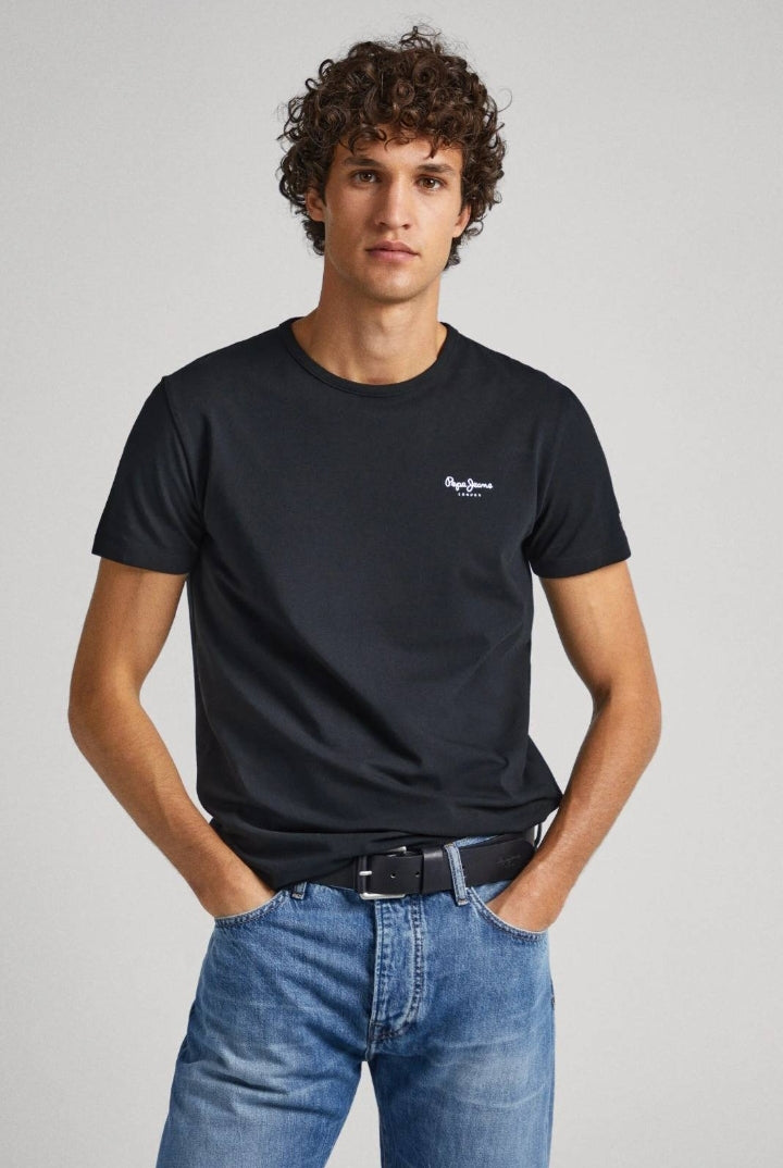 Pepe Jeans Black T-Shirt for Men Elevate Your Casual Look with Iconic Style