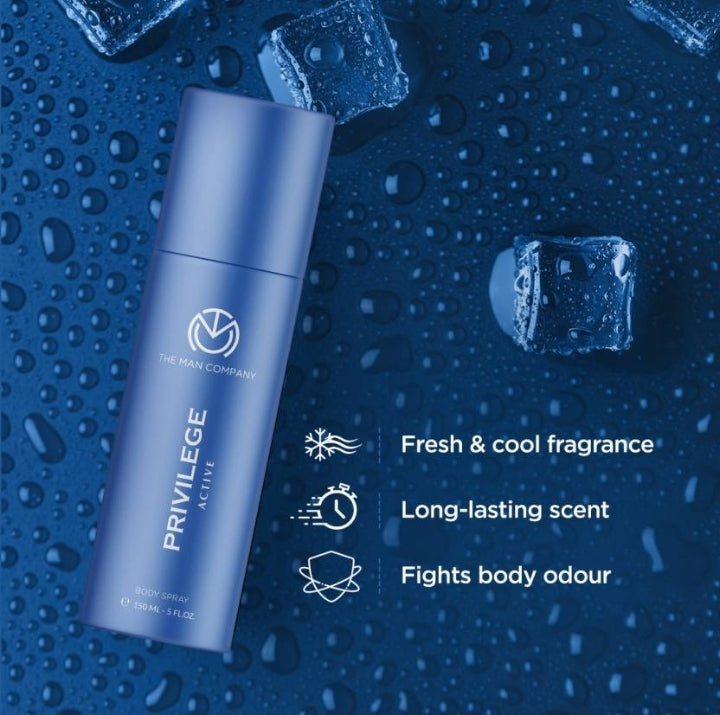 مزيل عرق Privilege Active للرجال بخاخ عطري فاخر للجسم 150 مل