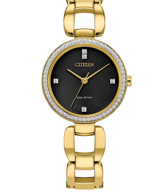 Citizen Eco-Drive Women's 28mm Crystal Accent Gold S/Steel Watch