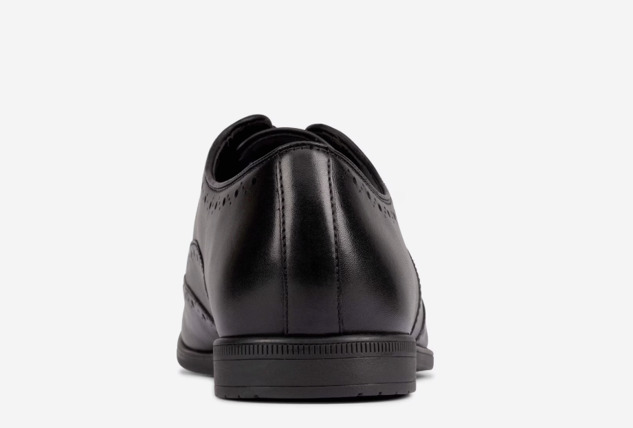 clarks bampton rhodes black leather shoes