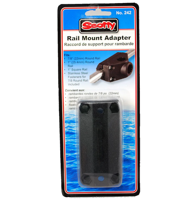 Scotty Rail Mount Adapter For Rod Holder 7/8″ Round or 1″ Square