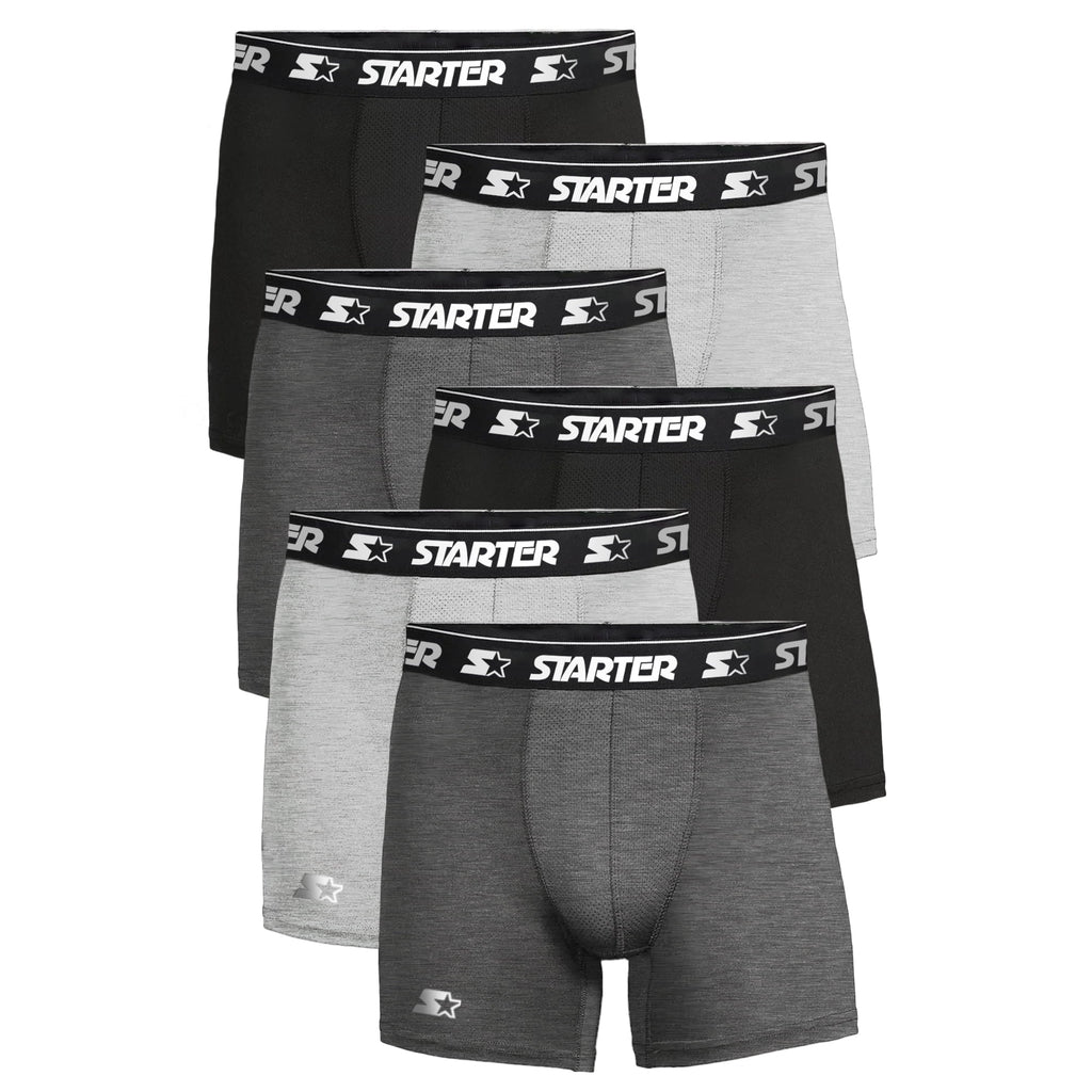 Starter Men S Performance Athletic Stretch Boxer Briefs 6-Pack