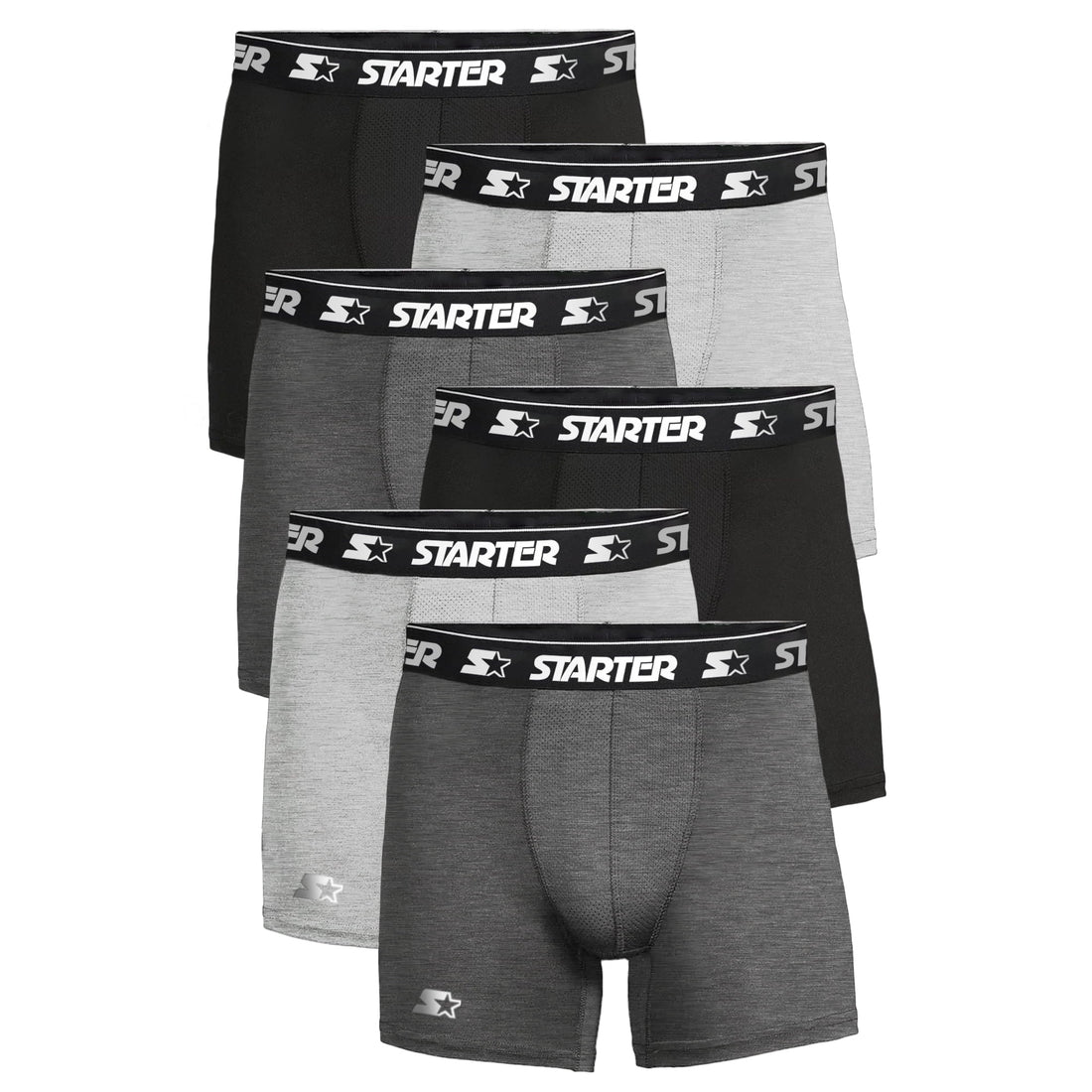 Starter Men S Performance Athletic Stretch Boxer Briefs 6-Pack