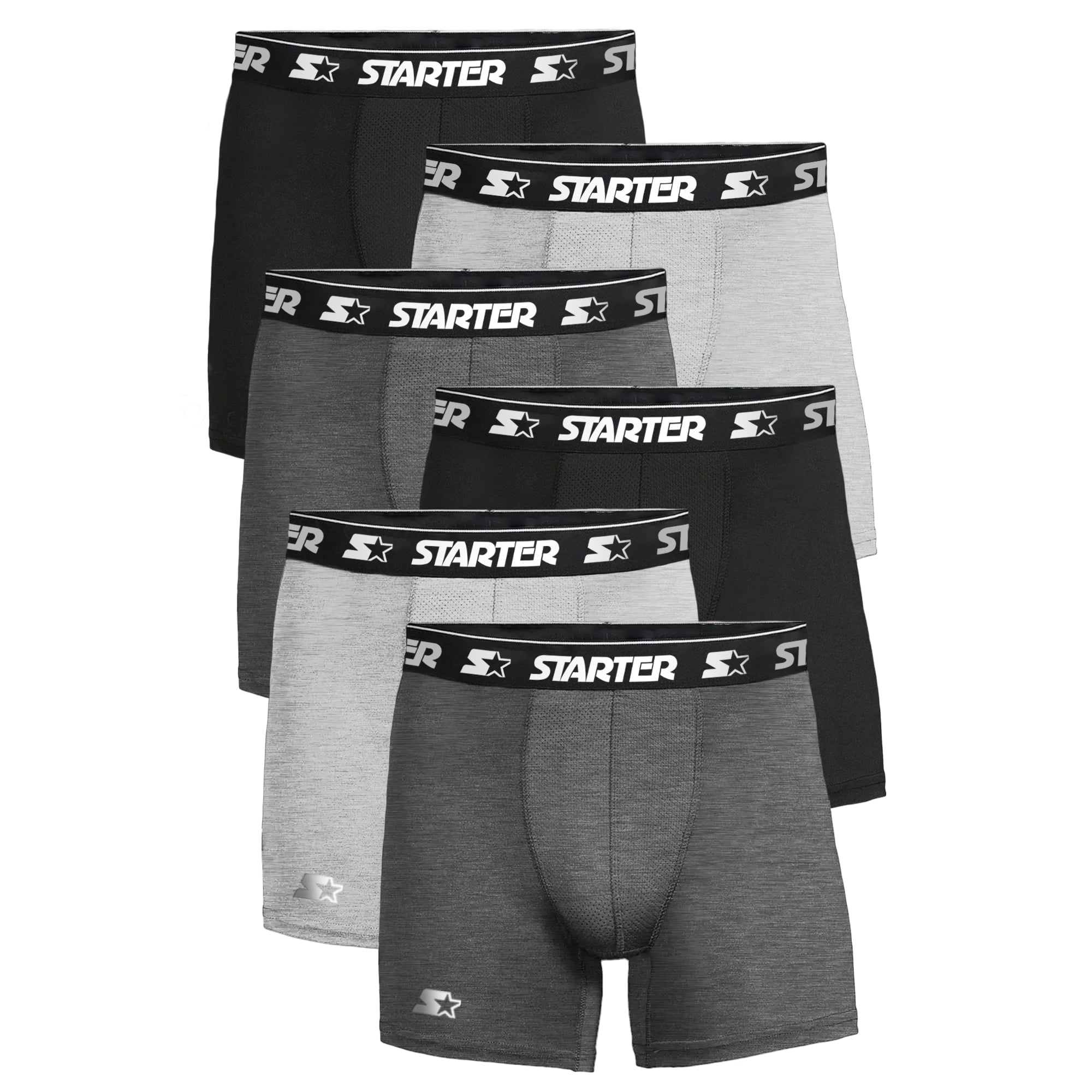 Starter Men S Performance Athletic Stretch Boxer Briefs 6-Pack