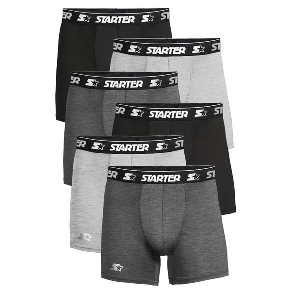Starter Men S Performance Athletic Stretch Boxer Briefs 6-Pack