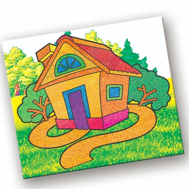 Toykraftt Sand Art Pictures - Fantasy Houses & Castles Craft Kit for Kids