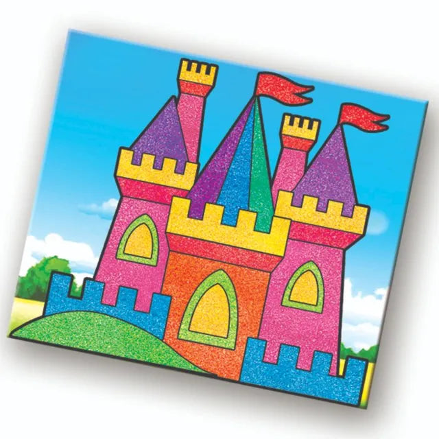 Toykraftt Sand Art Pictures - Fantasy Houses & Castles Craft Kit for Kids