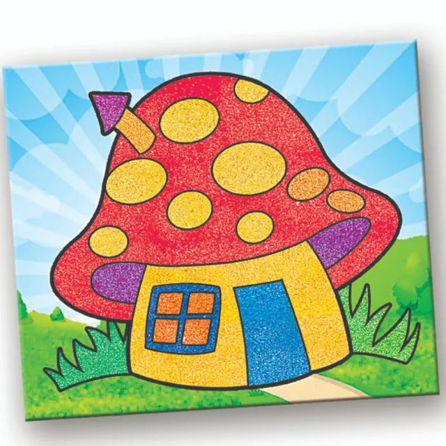Toykraftt Sand Art Pictures - Fantasy Houses & Castles Craft Kit for Kids