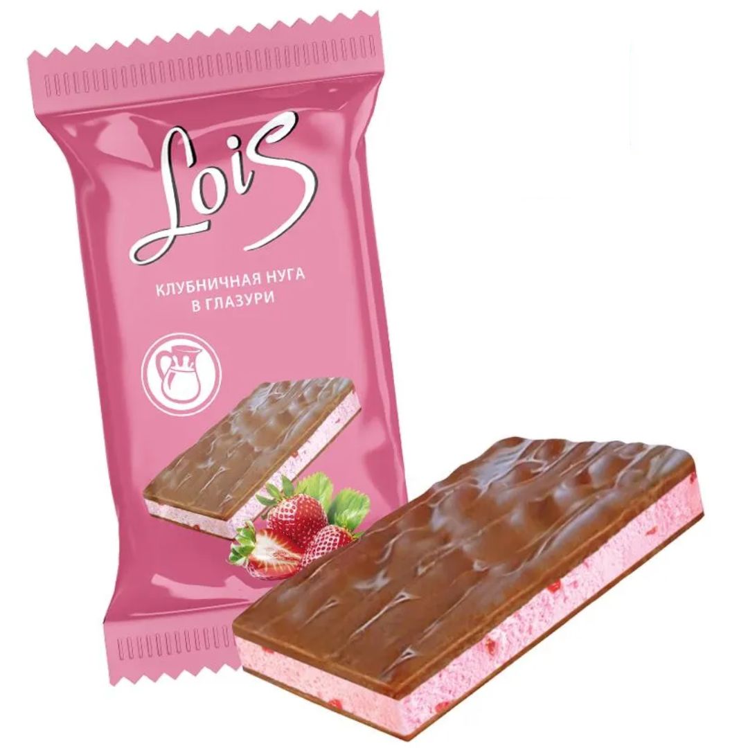 Lois Milk Chocolate Strawberry Nougat 80g