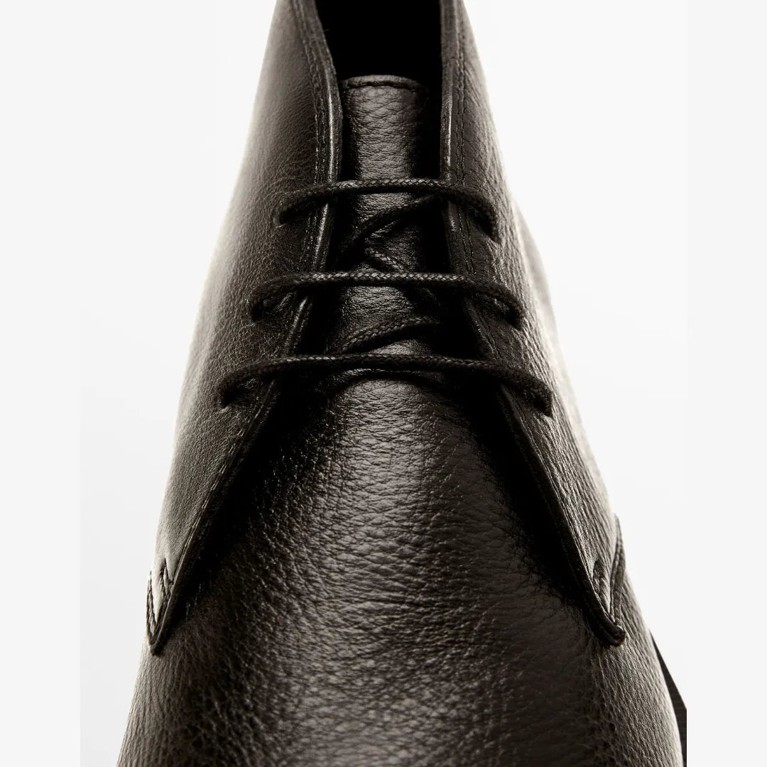 Massimo Dutti Formal Black Leather Chukka Boots