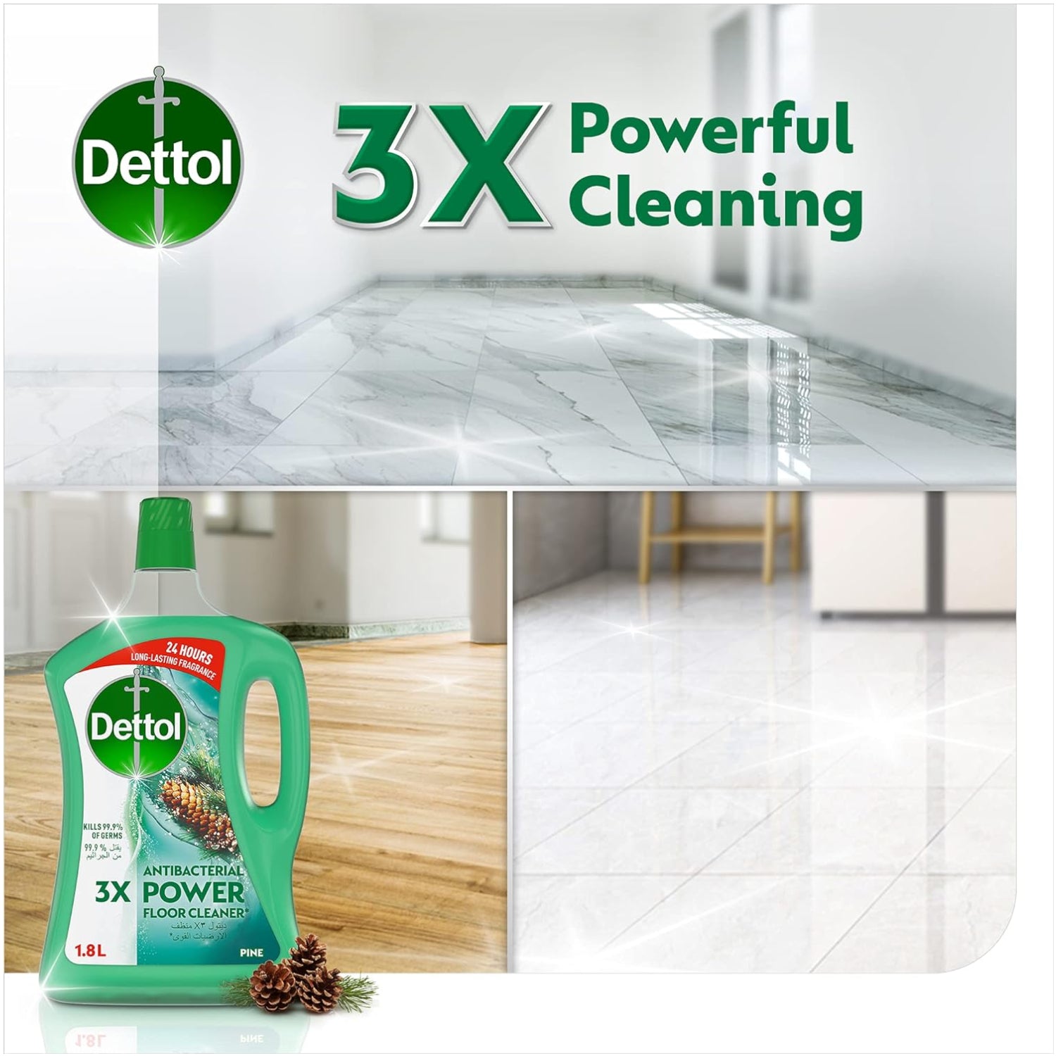 Dettol Pine Antibacterial Power Floor Cleaner 1.8L