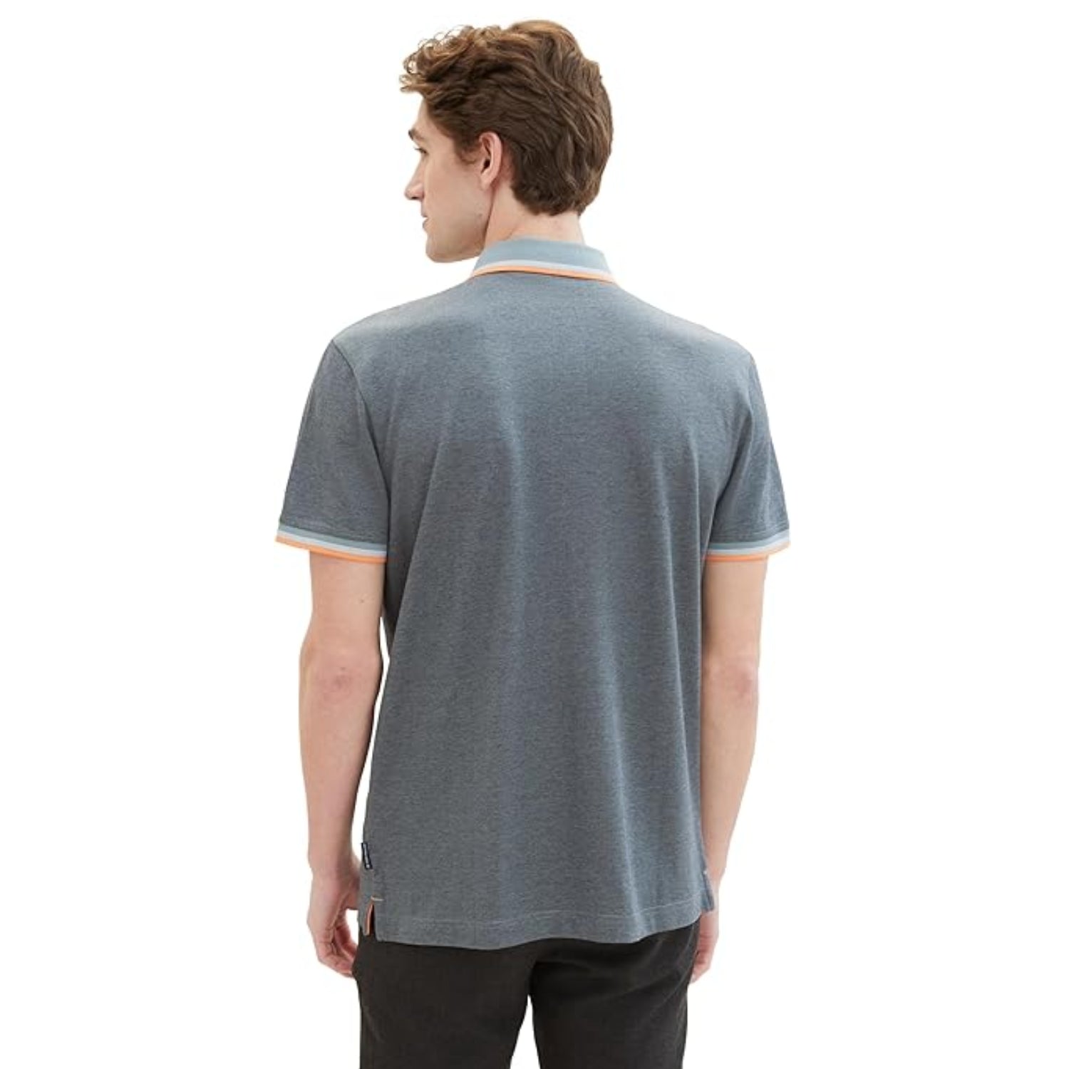 TOM TAILOR Men's Basic Pique Polo Shirt Navy Grey Mint Twotone